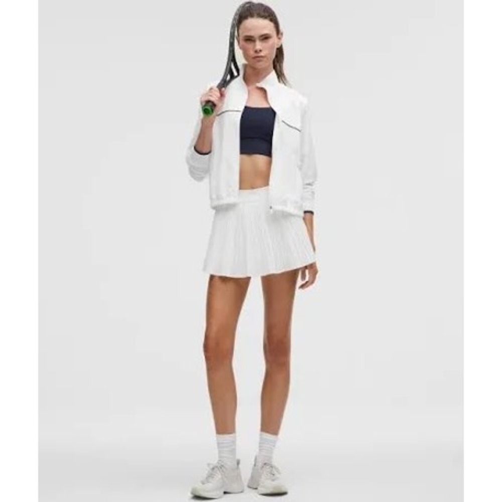Lululemon Pace Setter Skirt White Pleated Running Tennis Skort Size 8 Regular